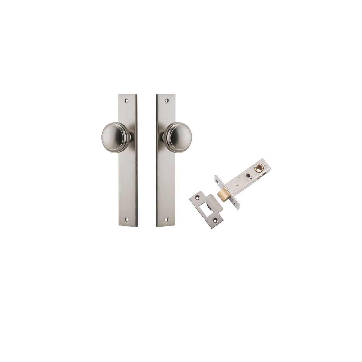 14820KPASS60 - Paddington Knob - Rectangular Backplate Passage Kit - Satin Nickel - Passage