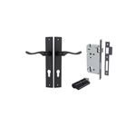 12920KENTR60KK - Stirling Lever - Rectangular Backplate Entrance Kit with High Security Lock - Matt Black - Entrance