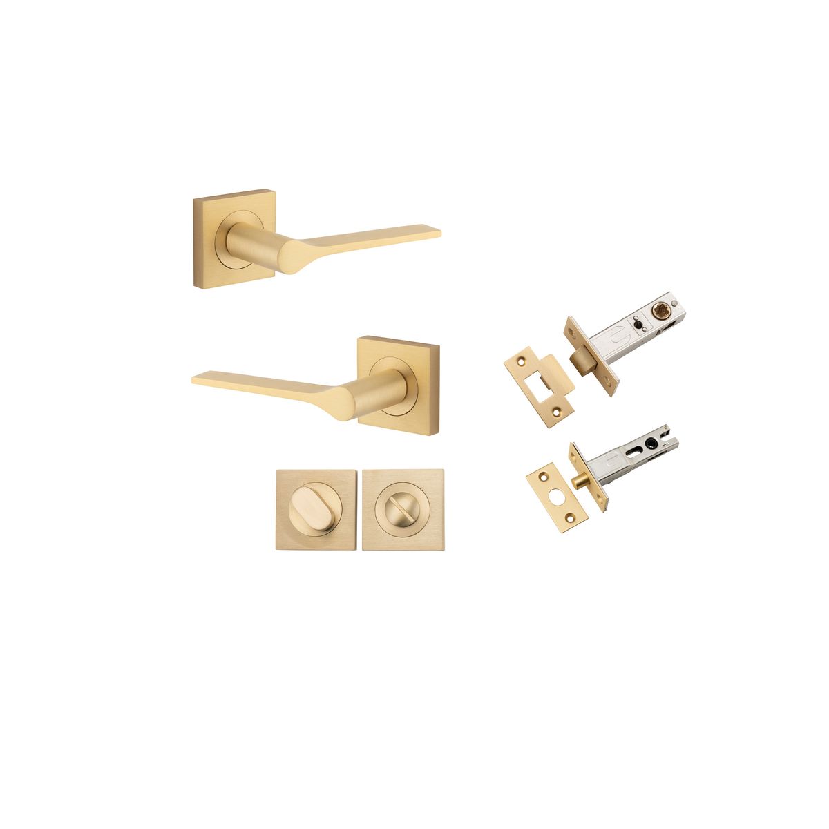 0466KPRIV60 - Como Lever - Square Rose Privacy Kit - Brushed Brass - Privacy
