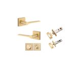 0466KPRIV60 - Como Lever - Square Rose Privacy Kit - Brushed Brass - Privacy