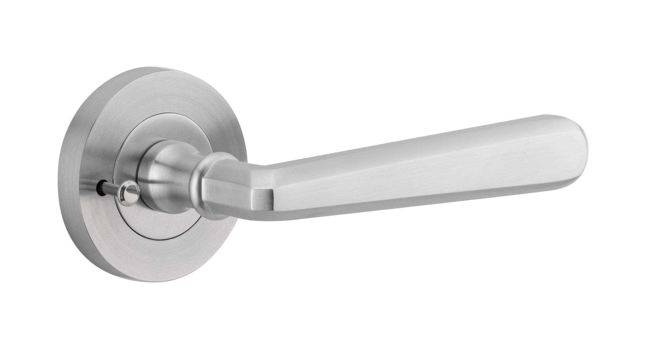 20805KIBPRIV60 - Copenhagen Lever - Round Rose (Inbuilt Privacy) - Brushed Chrome - Privacy