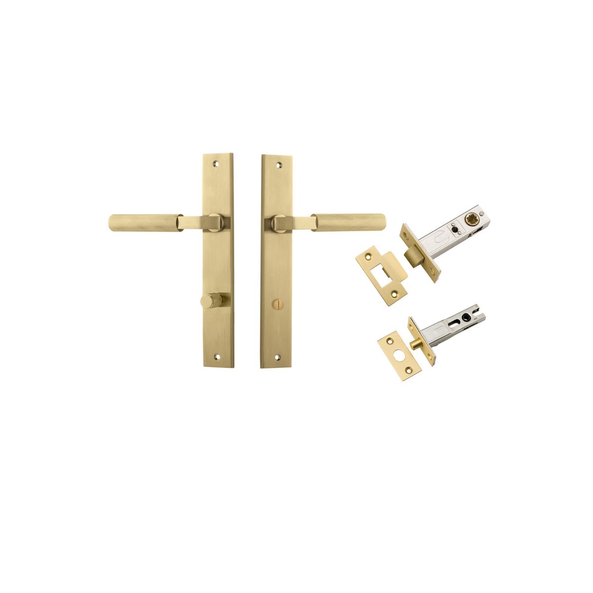 16252KPRIV60 - Brunswick Lever - Rectangular Backplate Privacy Kit - Brushed Gold PVD - Privacy