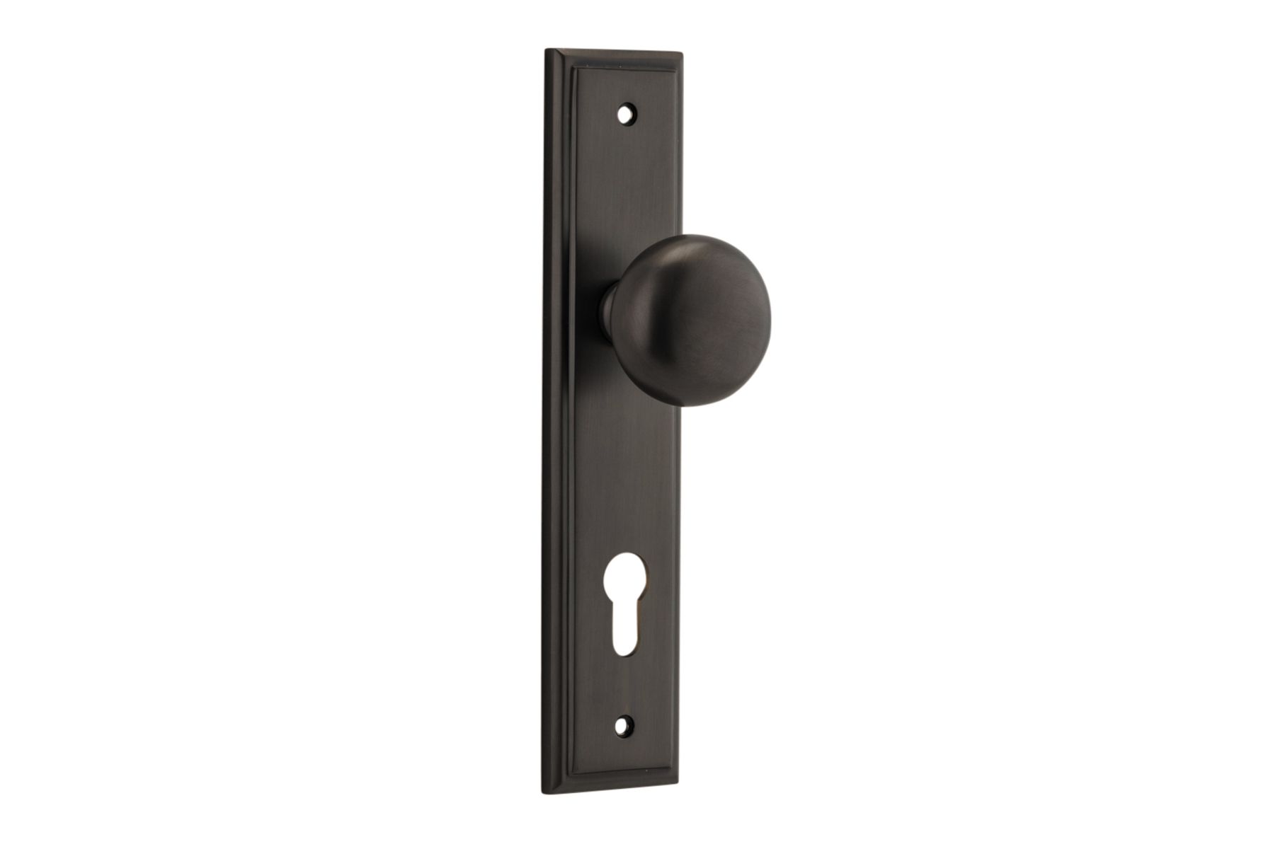 10840E85 - Cambridge Knob - Stepped Backplate - Signature Brass - Entrance