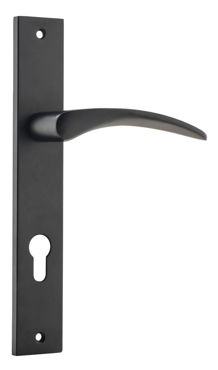 12704E85 - Oxford Lever - Rectangular Backplate - Matt Black - Entrance