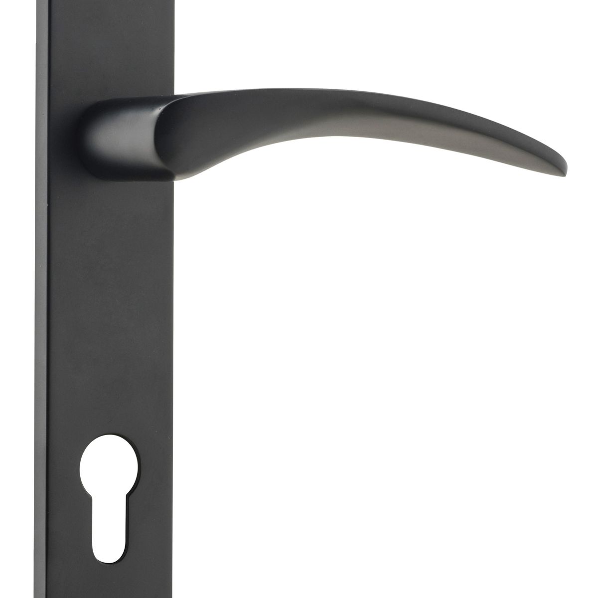 12704E85 - Oxford Lever - Rectangular Backplate - Matt Black - Entrance