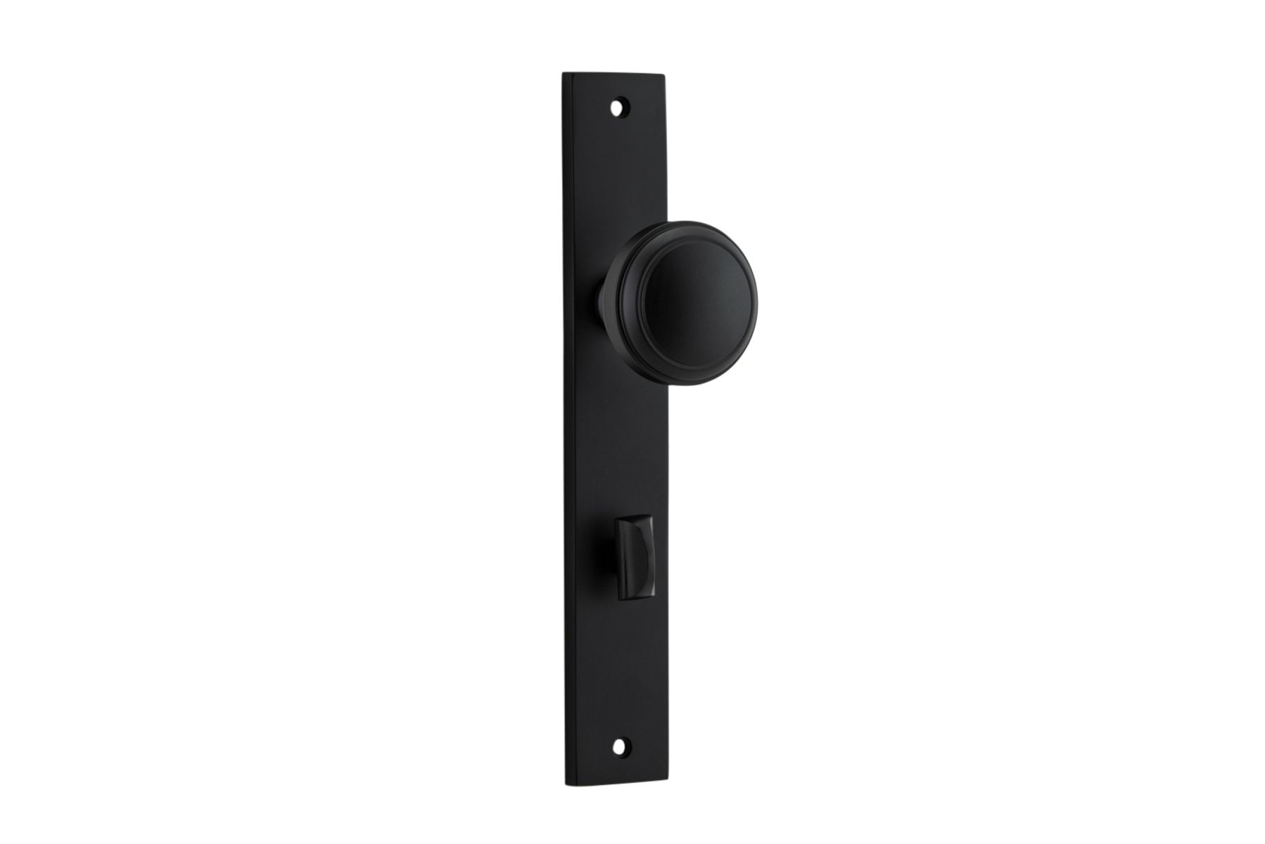 12820P85 - Paddington Knob - Rectangular Backplate - Matt Black - Privacy