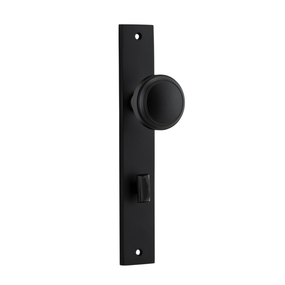 12820P85 - Paddington Knob - Rectangular Backplate - Matt Black - Privacy