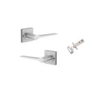0435KIBPRIV60 - Como Lever - Square Rose Privacy Kit (Inbuilt Privacy) - Brushed Chrome - Privacy