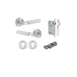 0355KENTR60KT - Brunswick Lever - Round Rose Entrance Kit with High Security Lock - Brushed Chrome - Entrance