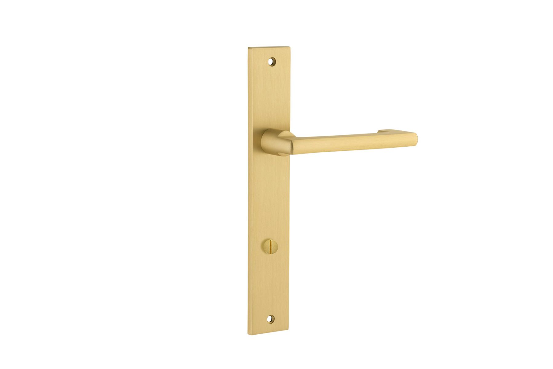 16348P85 - Baltimore Return Lever - Rectangular Backplate - Brushed Gold PVD - Privacy
