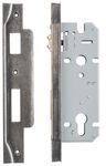 6088 - Rebated 85mm Euro Roller Mortice Locks - 45mm Backset - Distressed Nickel