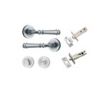 0315KPRIV60 - Verona Lever - Round Rose Privacy Kit with Separate Privacy Turn - Brushed Chrome - Privacy