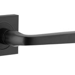 0393KIBPRIV60 - Annecy Lever - Square Rose (Inbuilt Privacy) - Matt Black - Privacy