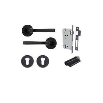 Annecy Lever - Round Rose Entrance Kit with Separate High Security Lock