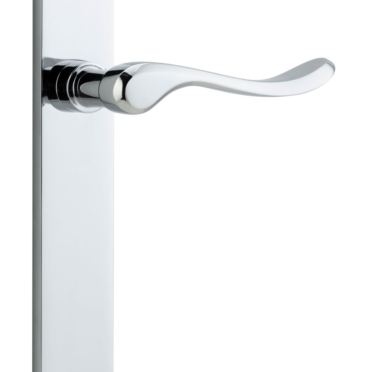 11920 - Stirling Lever - Rectangular Backplate - Polished Chrome - Passage