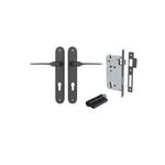 12770KENTR60KK - Como Lever - Oval Backplate Entrance Kit with High Security Lock - Matt Black - Entrance