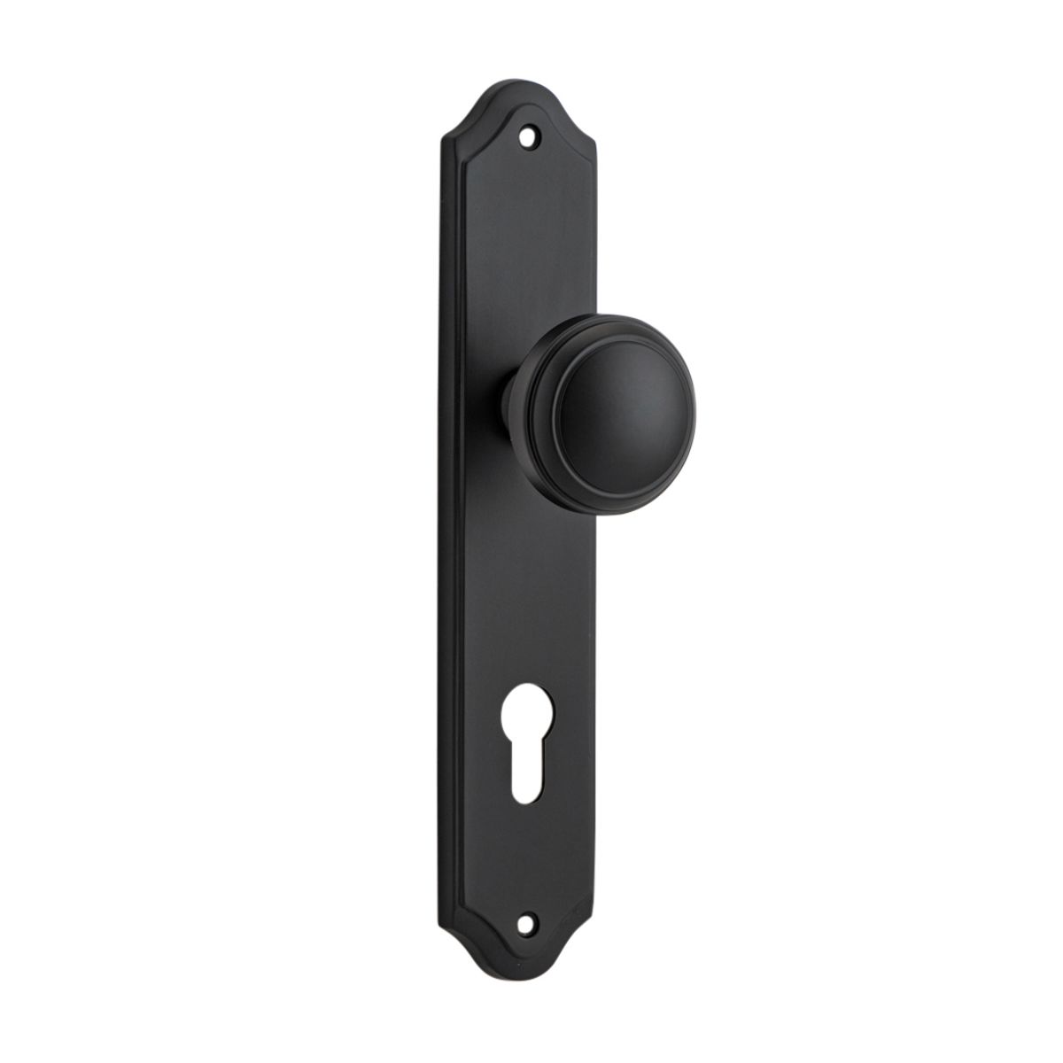 12826E85 - Paddington Knob - Shouldered Backplate - Matt Black - Entrance