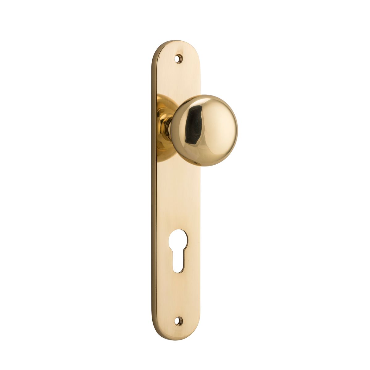10334E85 - Cambridge Knob - Oval Backplate - Polished Brass - Entrance