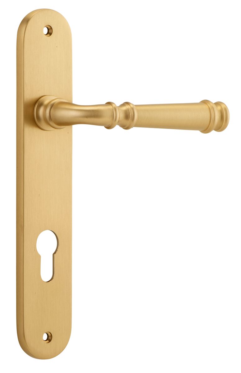 13230E85 - Verona Lever - Oval Backplate - Brushed Brass - Entrance