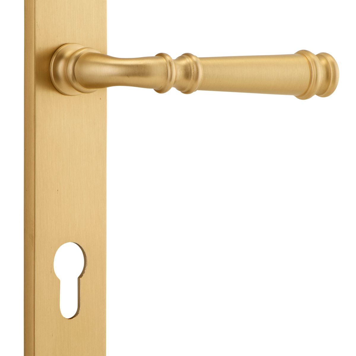 13230E85 - Verona Lever - Oval Backplate - Brushed Brass - Entrance
