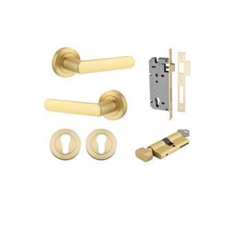 Osaka Lever - Round Rose Entrance Kit with Separate High Security Lock