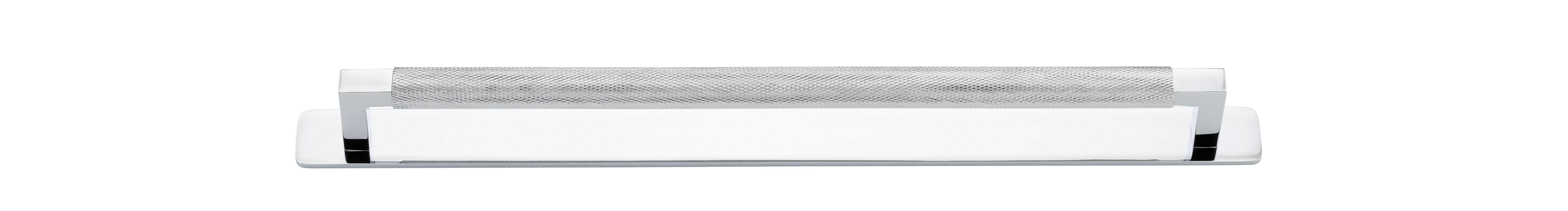 22132B - Brunswick Cabinet Pull with Backplate  - CTC320mm - Polished Chrome