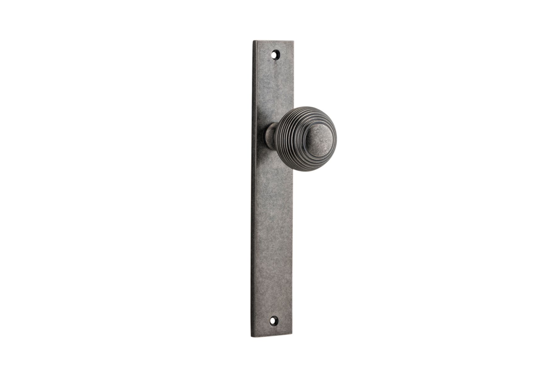 13824 - Guildford Knob - Rectangular Backplate - Distressed Nickel - Passage
