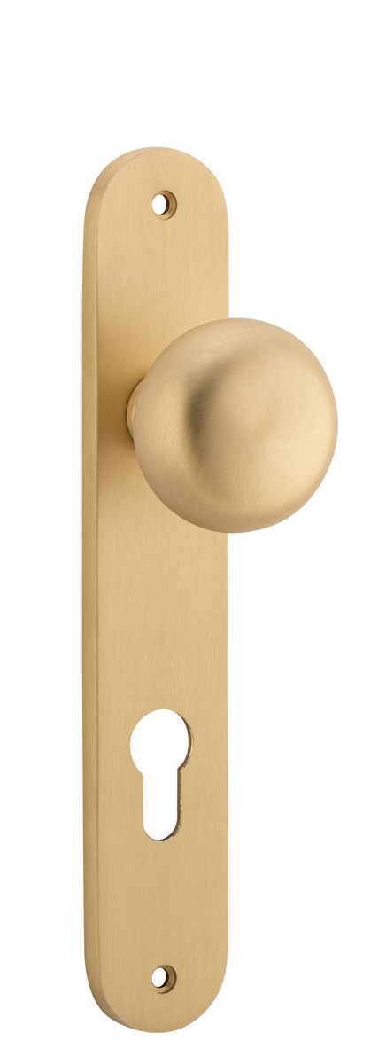 15334E85 - Cambridge Knob - Oval Backplate - Brushed Brass - Entrance