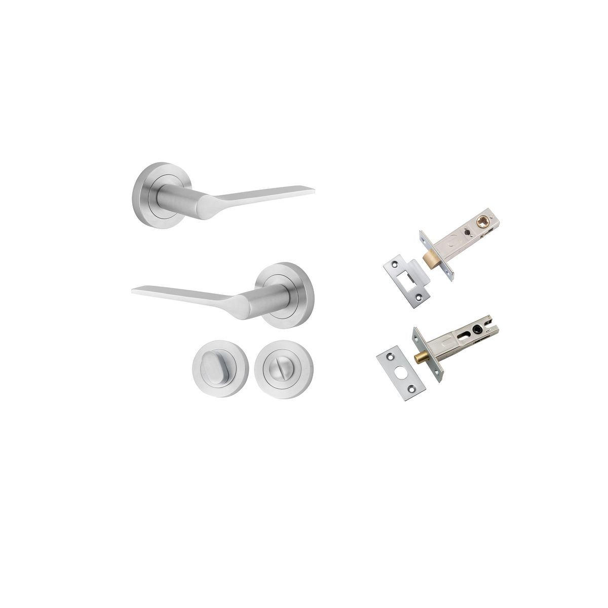 0365KPRIV60 - Como Lever - Round Rose Privacy Kit - Brushed Chrome - Privacy