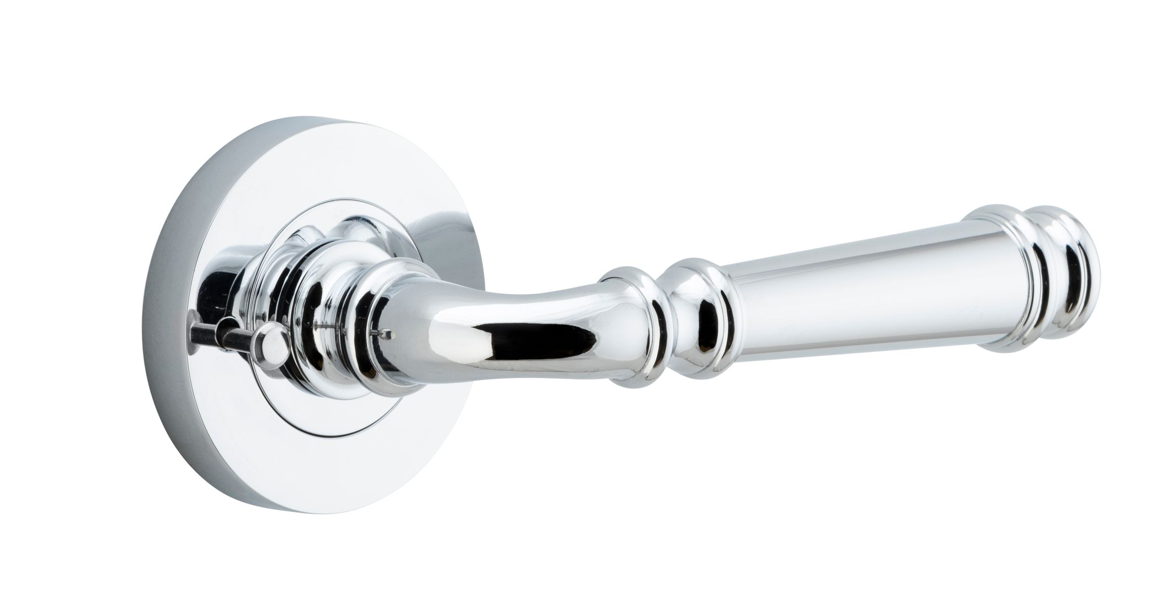 0314KIBPRIV60 - Verona Lever - Round Rose (Inbuilt Privacy) - Polished Chrome - Privacy