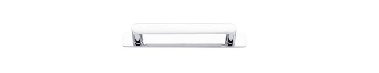 20954B - Osaka Cabinet Pull with Backplate - CTC128mm - Polished Chrome