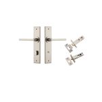 14782KPRIV60 - Baltimore Lever - Chamfered Backplate Privacy Kit with Privacy Turn - Satin Nickel - Privacy