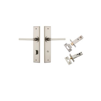 Baltimore Lever - Chamfered Backplate Privacy Kit with Privacy Turn