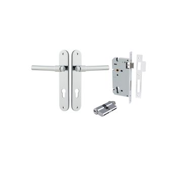 Helsinki Lever - Oval Backplate Entrance Kit with High Security Lock