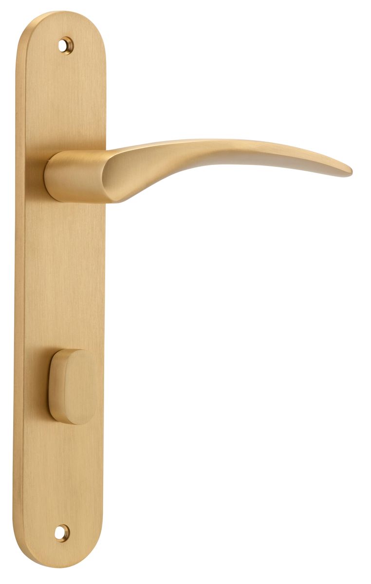 15728P85 - Oxford Lever - Oval Backplate - Brushed Brass - Privacy