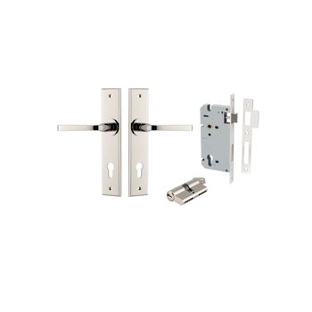 Annecy Lever - Chamfered Backplate Entrance Kit with High Security Lock