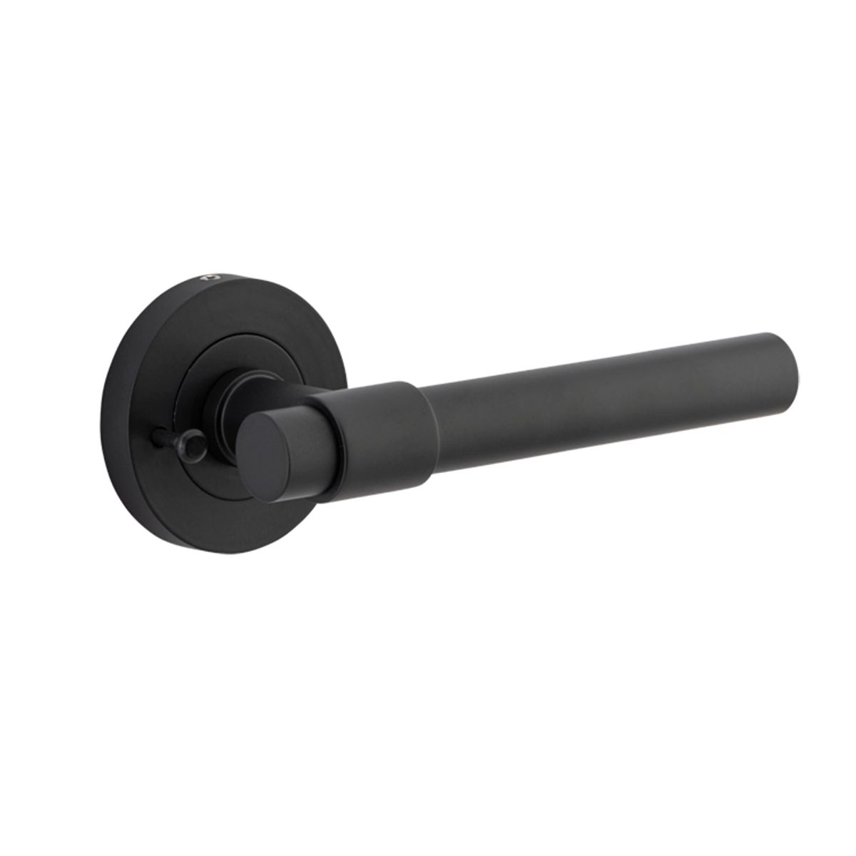 20623KIBPRIV60 - Helsinki Lever - Round Rose (Inbuilt Privacy) - Matt Black - Privacy