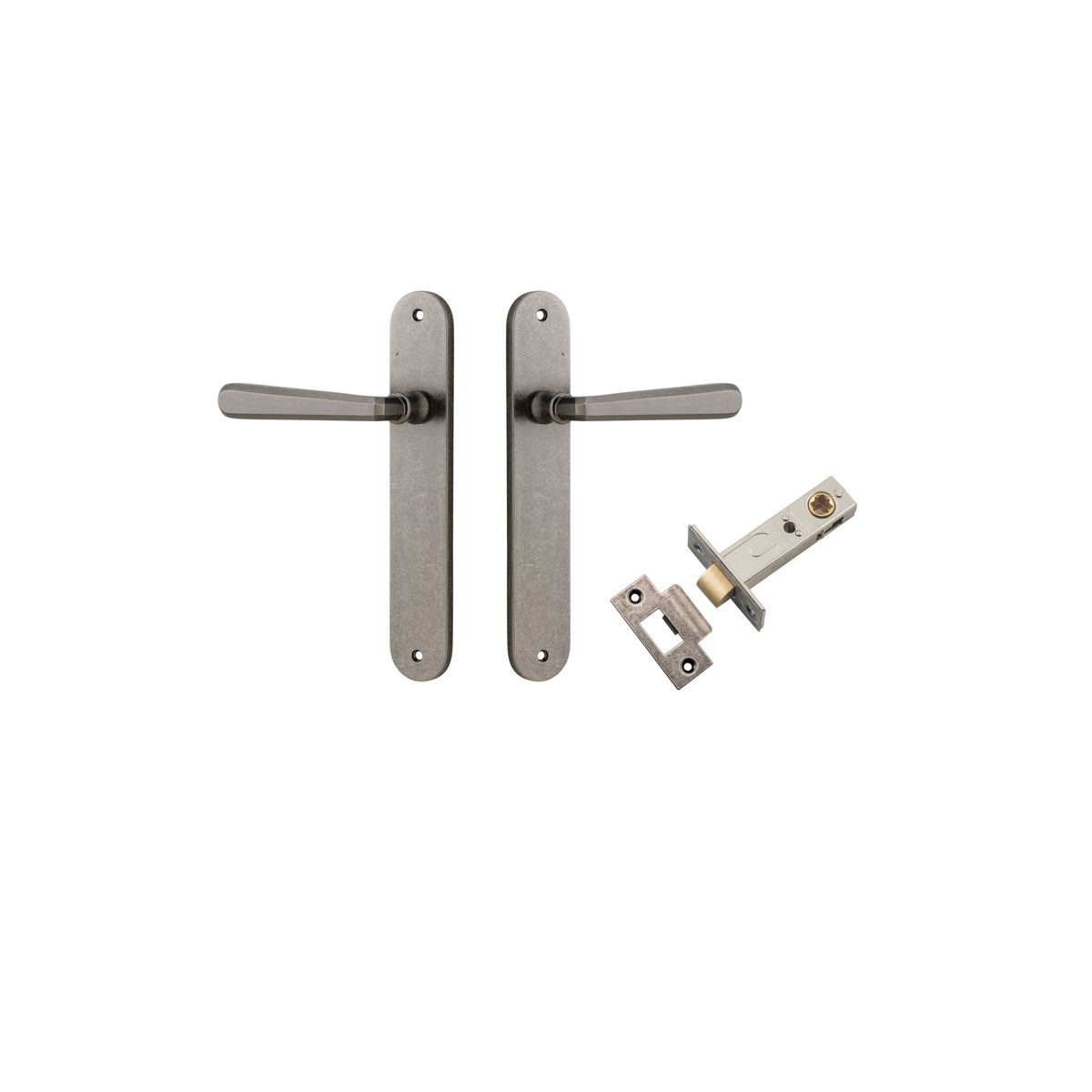 13876KPASS60 - Copenhagen Lever - Oval Backplate Passage Kit - Distressed Nickel - Passage