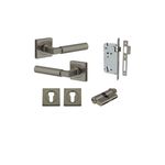 16873KENTR60KK - Berlin Lever - Square Rose Entrance Kit with High Security Lock - Graphite PVD - Entrance