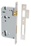 6103 - 85mm Euro Roller Mortice Lock - 60mm Backset - Satin Nickel