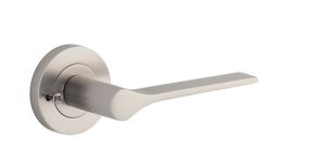 0369KIBPRIV60 - Como Lever - Round Rose Privacy Kit (Inbuilt Privacy) - Satin Nickel - Privacy