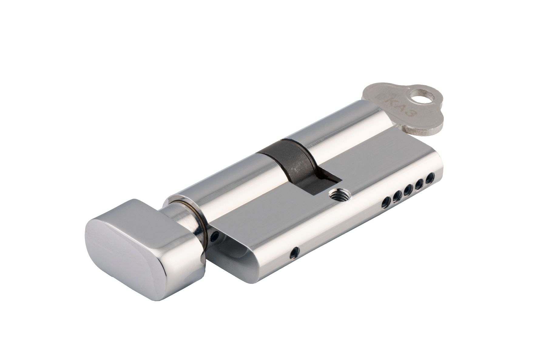 21614 - Euro Cylinder Key/Thumb 5 Pin - Polished Chrome - Entrance