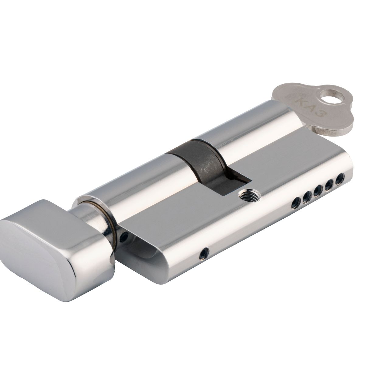 21614 - Euro Cylinder Key/Thumb 5 Pin - Polished Chrome - Entrance