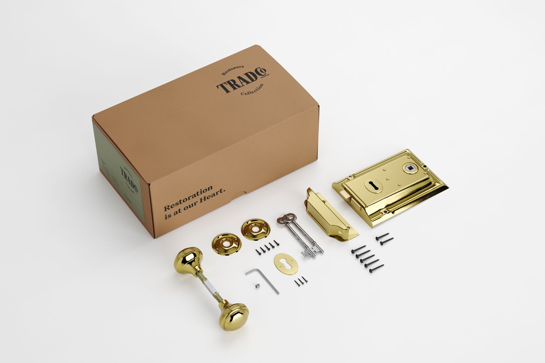 Rim Lock and Milled Edge Knob Passage Set