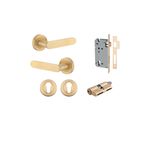 0452KENTR60KK - Bronte Lever - Round Rose Entrance Kit with High Security Lock - Brushed Brass - Entrance