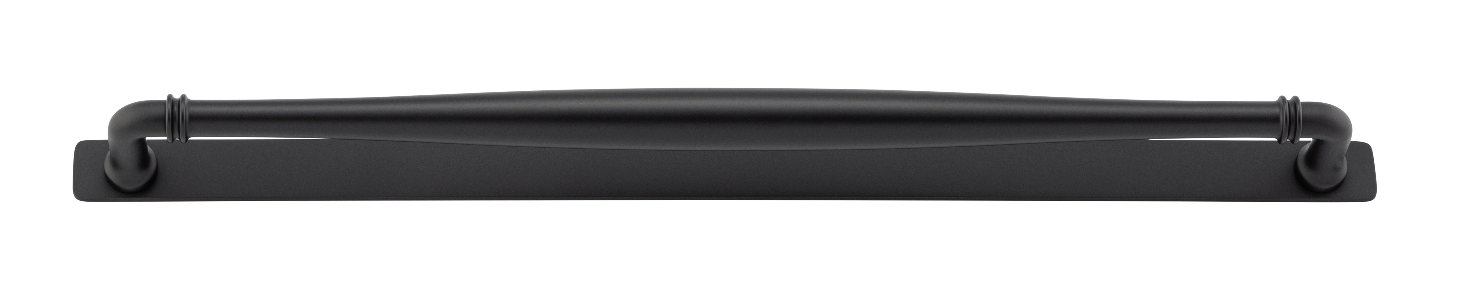 21103B - Sarlat Cabinet Pull with Backplate - CTC450mm - Matt Black