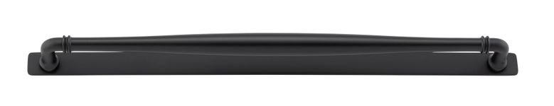 21103B - Sarlat Cabinet Pull with Backplate - CTC450mm - Matt Black