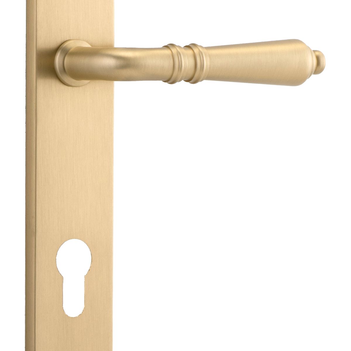 15224E85 - Sarlat Lever - Oval Backplate - Brushed Brass - Entrance