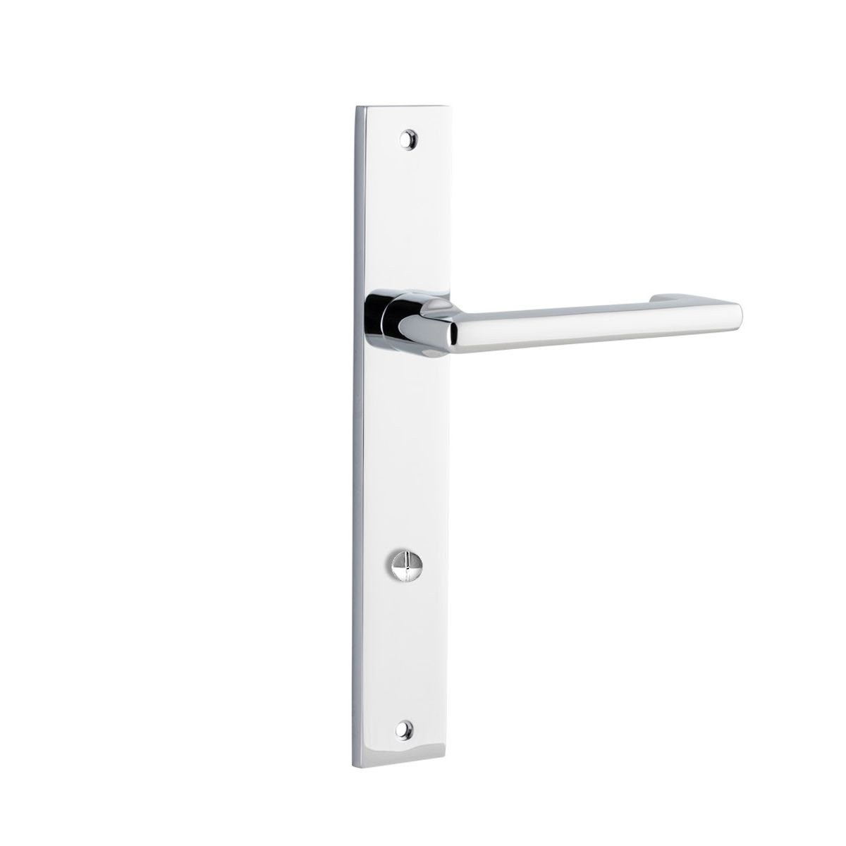 11848P85 - Baltimore Return Lever - Rectangular Backplate - Polished Chrome - Privacy
