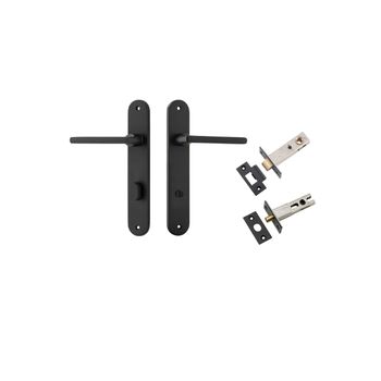 Baltimore Lever - Oval Backplate Privacy Kit with Privacy Turn